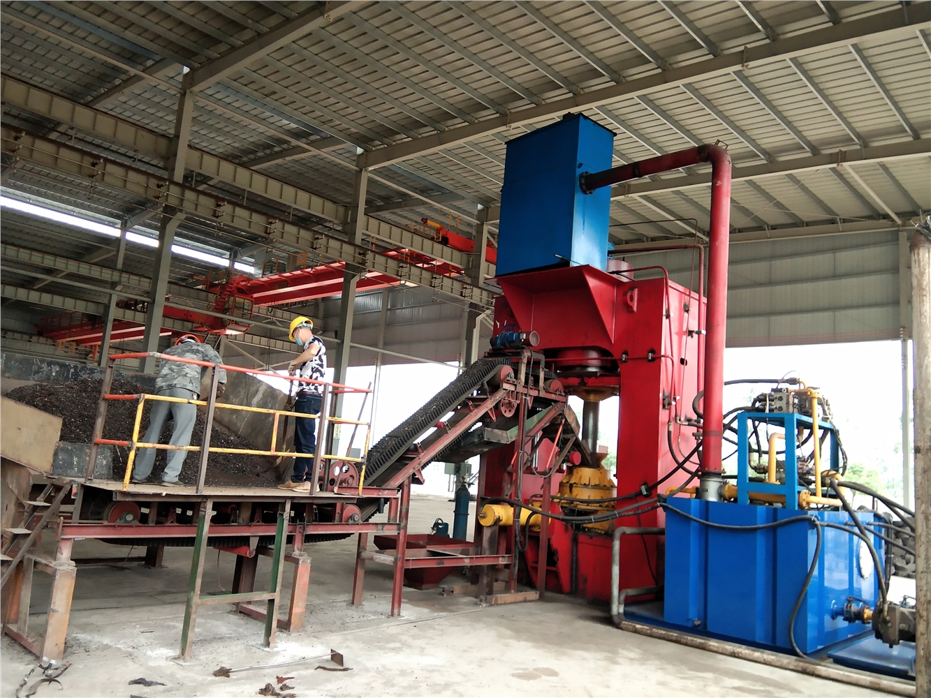 固廢金屬冷熱兩用壓塊生產(chǎn)線